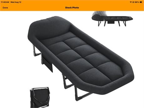 JIOABL Folding Camping Cot for Adults with Headrest & Mattress, 71 Inch MSRP: $53.99 -